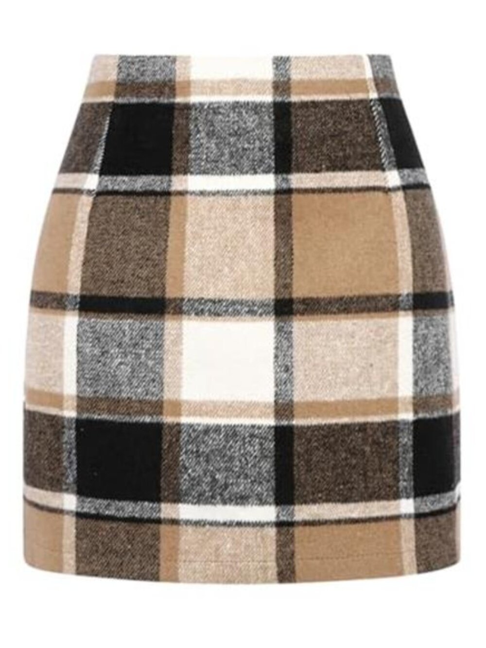 Womens Plaid Mini Skirt High Waisted Bodycon A Line Flannel Wool Casual